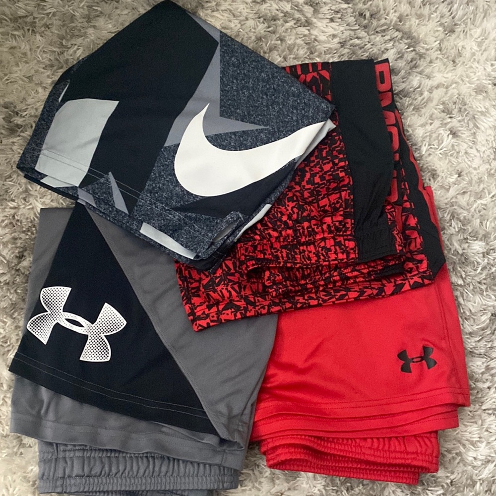Under Armour & Nike youth large and X-Large basketball shorts LOT